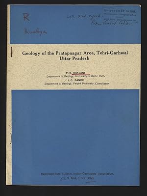 Bild des Verkufers fr Geology of the Pratapnagar Area, Tehri-Garhwal, Uttar Pradesh. Reprinted from: Bulletin, Indian Geologists Association, Vol. 3, Nos. 1 and 2, 1970. zum Verkauf von Antiquariat Bookfarm