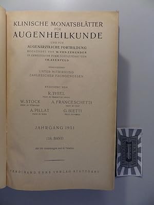 Seller image for Klinische Monatsbltter fr Augenheilkunde und fr augenrztliche Fortbildung - Jahrgang 1951 - Band 118. for sale by Druckwaren Antiquariat