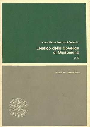 Bild des Verkufers fr Lessico delle novellae di Giustiniano zum Verkauf von Librodifaccia