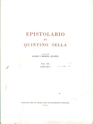Bild des Verkufers fr Epistolario vol.3 zum Verkauf von Librodifaccia