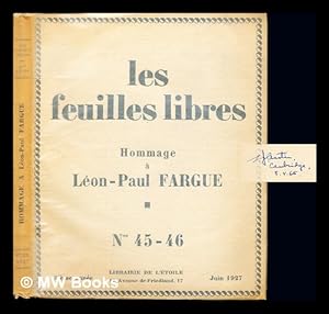 Imagen del vendedor de Hommage a Leon-Paul Fargue a la venta por MW Books