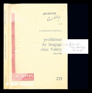 Immagine del venditore per Problmes du langage chez Valry : cahiers et  uvres, (1894- 1900) / textes runis par Nicole Celeyrette-Pietri venduto da MW Books