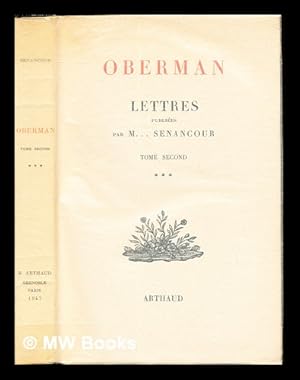 Seller image for Oberman : lettres . Volume 2 for sale by MW Books