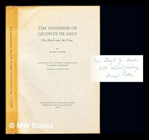 Immagine del venditore per The pessimism of Leconte de Lisle : the work and the time venduto da MW Books Ltd.