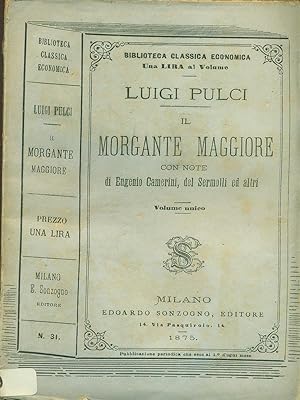 Bild des Verkufers fr Il morgante maggiore zum Verkauf von Librodifaccia
