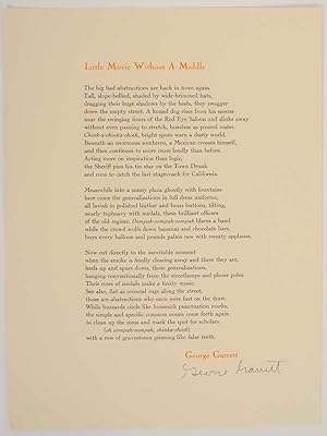 Seller image for Little Movie Without a Middle (Signed Broadside) for sale by Jeff Hirsch Books, ABAA