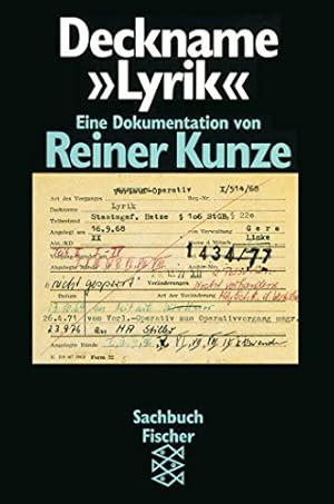 Bild des Verkufers fr Deckname "Lyrik" : eine Dokumentation. von Reiner Kunze / Fischer ; 10854 : Sachbuch zum Verkauf von Antiquariat Buchhandel Daniel Viertel