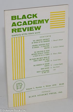 Seller image for Black Academy review: quarterly of the Black world; vol. 1, #4, Winter 1970 for sale by Bolerium Books Inc.