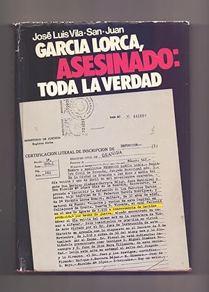 Seller image for FEDERICO GARCIA LORCA, ASESINADO, TODA LA VERDAD for sale by Libreria 7 Soles