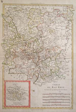 Cercle du Bas Rhin. Randkolor. Kupferstichkarte von M. Bonne, Ing. Hydrographe de la Marine. 1788...