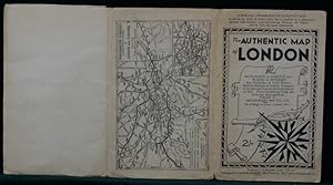 Seller image for The Authentic Map of London, with Index of Streets and Places of Interest. Bus, Trolleybus & Tram Routes, Railway Stations & London Transport Underground Stations all clearly shown in Red. House numbering along the principal thoroughfares, 2/- for sale by Crouch Rare Books