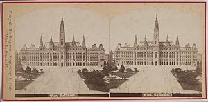 Echtes Original 1880er J. Stereoaufnahme WIEN Rathaus