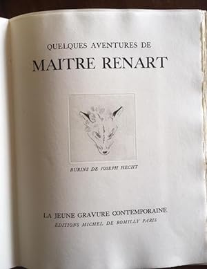 Seller image for Quelques Aventures de Matre Renart. Burins de Joseph HECHT for sale by ABC - Eric Girod