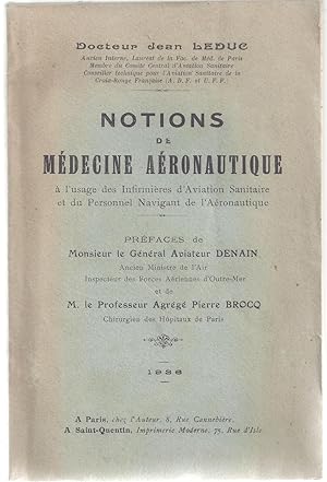 Notions de médecine aéronautique à l'usage des infirmières d'aviation sanitaire et du personnel n...