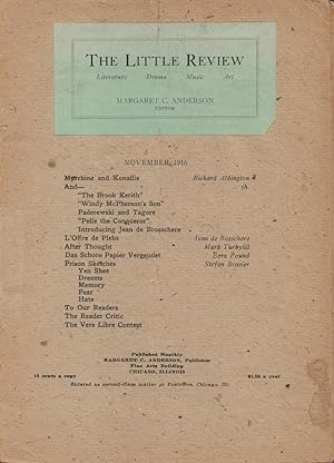 Seller image for Little Review--November 1916 Vol. III, No. 7 for sale by Back of Beyond Books