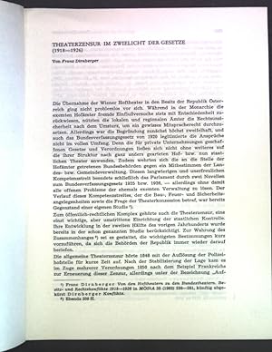 Seller image for Theaterzensur im Zwielicht der Gesetze (1918-1926); Sonderdruck aus: Mitteilungen des sterreichischen Staatsarchivs; for sale by books4less (Versandantiquariat Petra Gros GmbH & Co. KG)