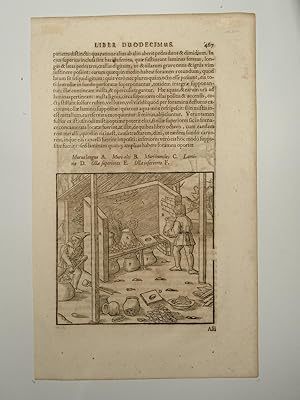 Seller image for De Re metallica libri XII (Vom Berg- und Httenwesen). Buch XII: Von den Salzen und vom Glas. Blatt 467/468 (VD17 23:297726T). Dritte lateinische Ausgabe. for sale by Versandantiquariat Christine Laist