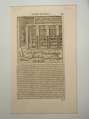 Seller image for De Re metallica libri XII (Vom Berg- und Httenwesen). Buch IX: Von den Schmelzfen und den Gewinnungsverfahren der Metalle, Blatt 299/300 (VD17 23:297726T). Dritte lateinische Ausgabe. for sale by Versandantiquariat Christine Laist