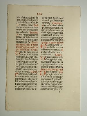 Bild des Verkufers fr Missale Coloniense. (GWM 24321, C 4115). Blatt CCV. zum Verkauf von Versandantiquariat Christine Laist