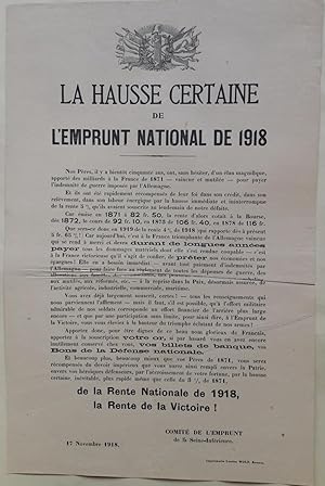 La hausse certaine de l'emprunt national de 1918.