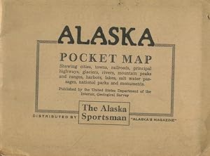 Seller image for Territory of Alaska Pocket Map; showing cities, towns, railroads, principal highways, glaciers, rivers, mountain peaks and ranges, harbors, lakes, salt water passages, national parks and monuments for sale by Austin's Antiquarian Books