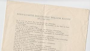 Eere-comité huldiging Willem Kloos op 6 mei 1934.