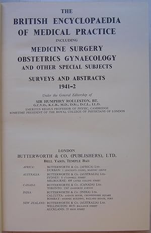 The British Medical Encyclopaedia Of Medical Practice Surveys and Abstracts 1941-42