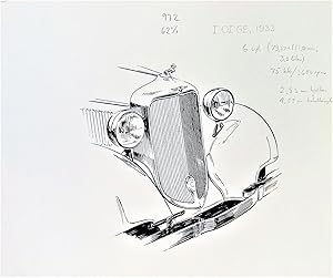 DODGE 1933 ORIGINAL SKETCH / DRAWING BY GUNNAR A SJOGREN GAS