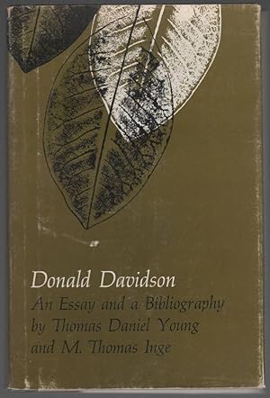 Seller image for Donald Davidson: An Essay and a Bibliography for sale by Cleveland Book Company, ABAA