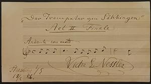 Bild des Verkufers fr Eigenhndiges musikalisches Albumblatt mit Unterschrift, geschrieben mit schwarzer Tinte. Straburg i. Elsa, 18. 2. 1886. zum Verkauf von Antiquariat Rainer Schlicht