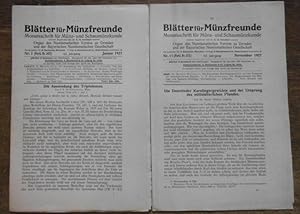Blätter für Münzfreunde. 62. Jahrgang 1927, fast komplett mit den Nummern 1 - 11 (von 12. Fortlau...