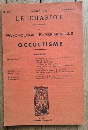 le CHARIOT - revue mensuelle de Psychologie Expérimentale et d'OCCULTISME - 1936