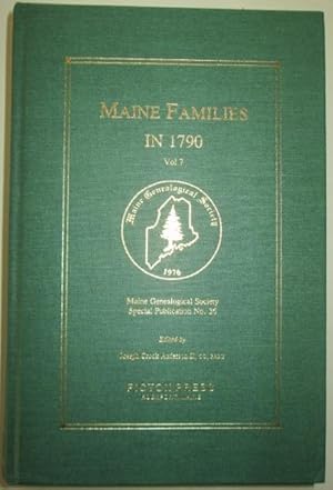 Seller image for Maine Families in 1790. Vol. 7 for sale by Mare Booksellers ABAA, IOBA