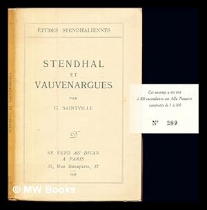 Bild des Verkufers fr Stendhal et Vauvenargues zum Verkauf von MW Books Ltd.