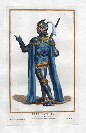 Bild des Verkufers fr Fleuran I comte de Hollande" - Florens I Holland Nederland Portrait costumes zum Verkauf von Antiquariat Steffen Vlkel GmbH