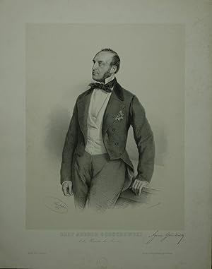 Immagine del venditore per Portrait. Dreiviertelfigur nach halblinks, stehend. Lithographie auf aufgewalztem Chinapapier von Josef Kriehuber. venduto da Antiquariat  Braun