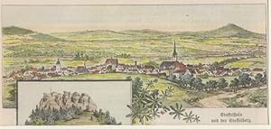 Bild des Verkufers fr Orig. kolorierter Holzstich - Bayern - Staffelstein und der Staffelberg. zum Verkauf von Allguer Online Antiquariat