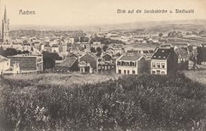 Ansichtskarte AK Aachen - Blick auf die Jacobskirche u. Stadtwald.