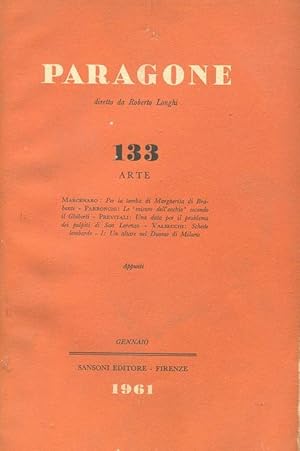 PARAGONE ARTE - 1961 - numero 133 del gennaio 1961 (direttore ROBERTO LONGHI), Firenze, Sansoni, ...