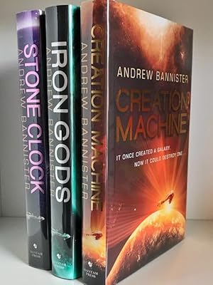Image du vendeur pour Matching Numbered set of: CREATION MACHINE, IRON GODS & STONE CLOCK- Signed, Lined, Dated & Numbered First Editions mis en vente par Anderida Books
