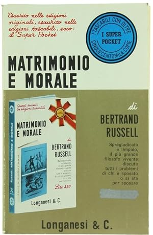 Immagine del venditore per MATRIMONIO E MORALE.: venduto da Bergoglio Libri d'Epoca