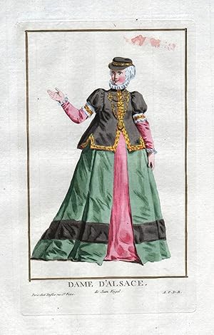 Bild des Verkufers fr Dame d'Alsace" - Elsass Alsace Frau woman Portrait costumes zum Verkauf von Antiquariat Steffen Vlkel GmbH