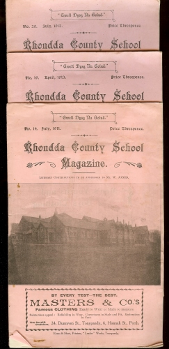 Rhondda County School Magazine (3 vols)(No 14, 19 & 20)