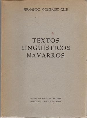 Imagen del vendedor de Textos lingüísticos navarros . a la venta por Librería Astarloa