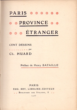 Imagen del vendedor de Paris, Province Etranger Cent Dessins par. Prface de Henry Bataille. a la venta por Librera Astarloa