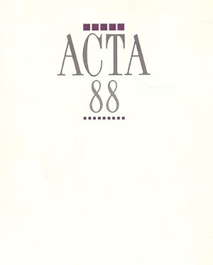 Imagen del vendedor de Acta 88 . a la venta por Librera Astarloa