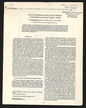 Bild des Verkufers fr Warm Fluid Migration Along Tectonic Melanges in the Kodiak Accretionary Complex, Alaska. Journal of Geophysical Research, Vol. 93, No. B9, Pages 10.313-10.324, September 10, 1988. zum Verkauf von Antiquariat Bookfarm