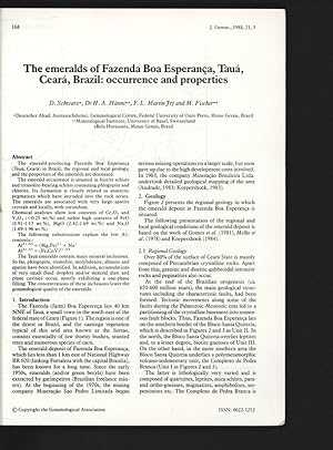 Seller image for The emeralds of Fazenda Boa Esperanca, Taua, Ceara, Brazil: occurrence and properties. J. Gemm., 1988, 21, 3. for sale by Antiquariat Bookfarm