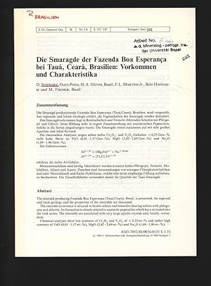 Seller image for Die Smaragde der Fazenda Boa Esperanca bei Taua, Ceara, Brasilien: Vorkommen und Charakteristika. Z. Dt. Gemmol. Ges., 36, Nr. 3/4, S. 133-147, Stuttgart, Juni 1988. for sale by Antiquariat Bookfarm