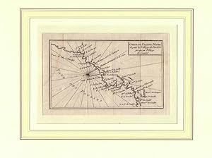 Carte du fleuve Niger depuis le village de Pot d'Or jausu'au Village de Condel. Kupferstich.